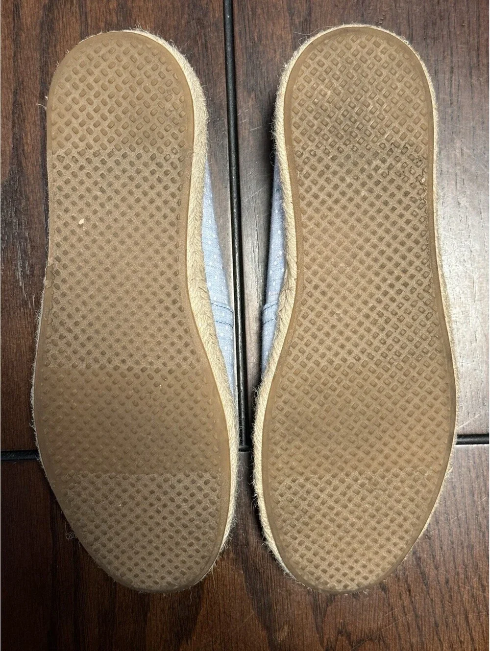 TOMS‎ Classic Alpargata Light Blue Polka Dot Espadrille Slip On Shoes Womens 8